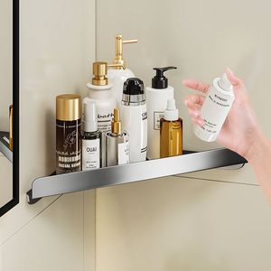 Aluminum Alloy Corner Mounted Bathroom Shelf 50X30CM Minimalist Design Durable Wall <b>Storage</b> For <b>Shower</b> Room - Product Image 1