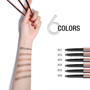 Stylo de maquillage mince imperméable <span class=keywords><strong>Crayon</strong></span> à sourcils automatique avec pinceau <span class=keywords><strong>Crayon</strong></span> à sourcils or rose <span class=keywords><strong>Crayon</strong></span> à sourcils imperméable personnalisé 3 ans - Product Image 5