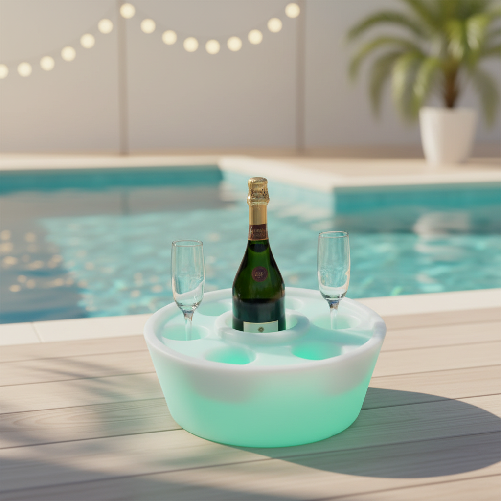 Hotel Restaurant the Swimming Pool Spa LED Illuminated Floating bar with Led Lighting for Sales