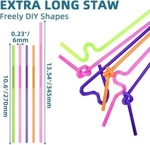 Flexible Bendy Drinking <b>Straws</b> BPA Free & Eco-Friendly Biodegradable <b>Disposable</b> Camping <b>Straws</b> in Assorted Colors - Product Image 5