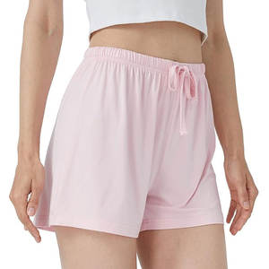 Shorts décontractés pour femme à taille mi-haute, coupe régulière, en toile polyester/coton, délavage clair, teint uni, mode estivale - Product Image 2