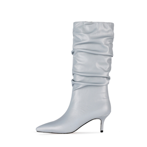 Women's Sexy Knee-High <strong>Boots</strong> Pointed Toe Pleated Soft PU Kitten Heels Autumn Winter Spring Western Style <strong>Slouch</strong> Ladies' <strong>Boots</strong> - Product Image 5