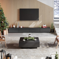 Kainice Meuble TV sur pied en bois antique de luxe moderne, ensemble de meubles d'appoint de canapé, meuble pliable pour la maison