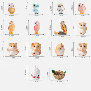Kaliteli 3d baykuş tasarım reçine minyatür hayvanlar bahçe dekorasyon - Product Image 2