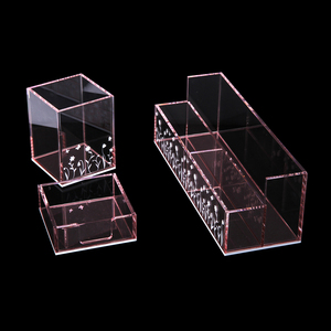 Personalizzabile Ufficio Scrivania <span class=keywords><strong>Rosa</strong></span> Con Fiori Acrilico Trasparente Supporto Della Penna - Product Image 6