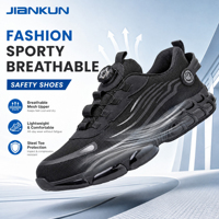JIANKUN JK8116 Nouveau style Chaussures de sécurité unisexes à coussin d'air Baskets industrielles à bout en acier certifiées CE Vêtements légers