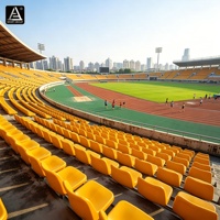 Chaises de stade ergonomiques en plastique PP intelligentes pour événements sportifs, sièges de stade pour arènes, gradins de matchs de football, sièges de stade durables en plastique PP