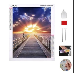 Peinture diamant 5D DIY en acrylique de la marque XIXI, motif paysage coucher de soleil, pour salon - Product Image 1