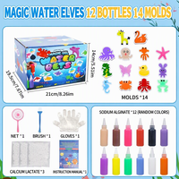 Kit DIY Magique Gel Aquatique Animaux Marins avec Six Bouteilles et Huit Moules – Jouet Scientifique Créatif pour Enfants, Cadeau Éducatif