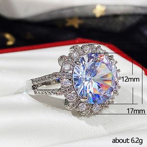 Anello Scintillante Completamente Incastonato per Donne, Elegante Gioiello da Dito alla Moda - Product Image 5