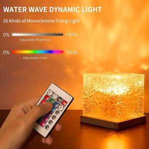 Luminous 3D Water Ripple Square Crystal <b>Night</b> <b>Light</b> with 16 Colors LED Battery Powered & Dimmable Modern Design High CRI 90 - Product Image 3