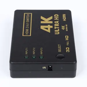 3 In 1 Out HD Switcher Support 4k*2k 30Hz Plastic With IR Cable