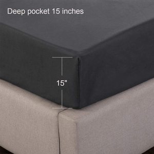 Màu đen được trang bị tấm phù hợp lên đến 17 "inch sâu túi sợi nhỏ + 2 vỏ gối - Product Image 3