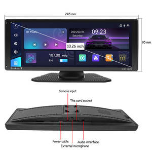 10.26 pouces Portable autoradio sans fil CarPlay Android Auto écran tactile caméra de recul GPS Navigation 1 an <span class=keywords><strong>carte</strong></span> du monde entier - Product Image 4