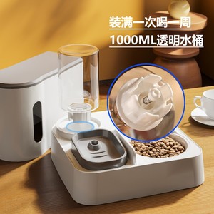 Distributeur automatique de nourriture pour chat, distributeur d'eau pour chat, bol automatique en céramique pour chat, bol pour chien, bol à nourriture, distributeur double bol, fournitures pour animaux de compagnie. - Product Image 2