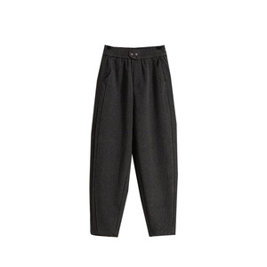 Harem <b>Pants</b> Women Plus Size High Waisted Elastic Waist Fleece <b>Lined</b> Warm Casual <b>Pants</b> Autumn Winter Style - Product Image 5