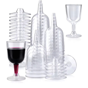 Flûtes à champagne jetables en plastique transparent PS de 200 ml, gobelets à dessert, verres à vin pour fête, mariage - Product Image 1
