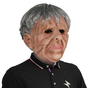 ที่กําหนดเองสั้นผมเงินยายหน้ากากที่สมจริงสยองขวัญหญิงชราเต็มหัวหน้ากากน้ํายางฮาโลวีนMasquerade Props - Product Image 2