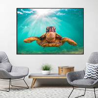 Affiches d'art mural sur toile avec peinture moderne d'animaux marins tortues, impressions d'art mural pour salon, décoration de la maison de luxe