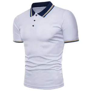 Quảng Châu Nhà Máy Chất Lượng Cao Trắng Mens Polo T Áo Sơ Mi, Polo TEE Áo Sơ Mi Với Sườn Cổ Áo HH Người Đàn Ông Của T-Shirt Cổ Áo Của Người Đàn Ông T-Shirts