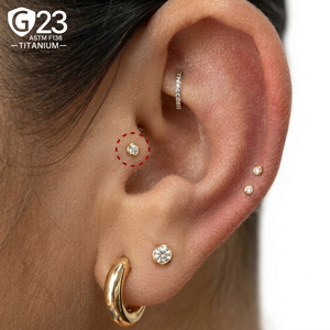 Orecchini Labret in Titanio ASTM F136 16G 18G 20G con Filettatura Interna, Gioielli per Piercing Tragus e Helix alla Moda per Donne - Product Image 3