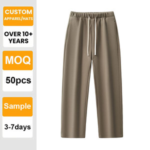 Pantalon unisexe décontracté à jambe large et droite, doublé polaire, 350G, broderie personnalisée, couleur unie, style streetwear, écologique - Product Image 1