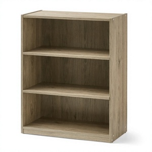 ชั้นวางหนังสือไม้แบบโมเดิร์น 3 ชั้น สำหรับห้องนั่งเล่นอพาร์ตเมนต์และโฮมออฟฟิศ - ชั้นวางแบบเปิดสำหรับจัดเก็บและโชว์ของ - Product Image 3