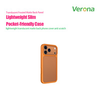 Coque de téléphone transparente en TPU+PC mat, couleur unie, respectueuse de la peau, avec protection intégrale de l'appareil photo, antichoc et anti-traces de doigts pour