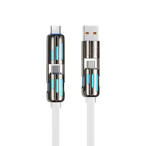 Câble de charge rapide multifonction 4 en 1 240W avec lumière LED et ports USB multiples Type C – Vente en gros - Product Image 1