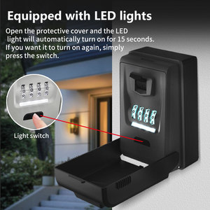 กล่องล็อครหัสผ่านพร้อมไฟ <span class=keywords><strong>LED</strong></span> ในตัว พร้อมรหัสผ่านแบบผสมสี่หลัก เหมาะสำหรับคลังสินค้ากลางแจ้ง ฯลฯ - Product Image 3
