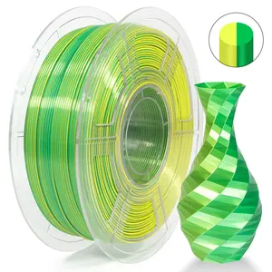 OEM/ODM iSANMATE新发布3d长丝供应商pla丝丝双色3d打印长丝黄色 + 绿色