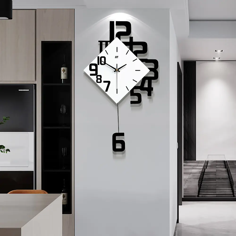 Relojes digitales personalizados, Relojes de pared de estilo europeo para sala de estar, decoración creativa de madera