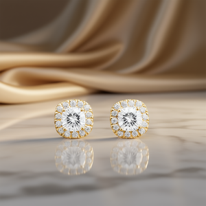 Orecchini di Diamanti E3545 in Oro Giallo, Taglio Brillante Rotondo, Colore G, Diamanti Naturali, Gioielli Classici da Donna per Uso Quotidiano - Product Image 2