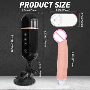 Vibrateur réaliste à poussée automatique, modèle en silicone, machine sexuelle avec poignée et <span class=keywords><strong>ventouse</strong></span> pour femmes - Product Image 6