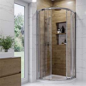 Mamparas <span class=keywords><strong>de</strong></span> <span class=keywords><strong>Ducha</strong></span> Esquineras Oumeiga con Puertas Corredizas <span class=keywords><strong>de</strong></span> Vidrio Templado Transparente y <span class=keywords><strong>Plato</strong></span> <span class=keywords><strong>de</strong></span> <span class=keywords><strong>Ducha</strong></span> <span class=keywords><strong>de</strong></span> ABS - Product Image 2
