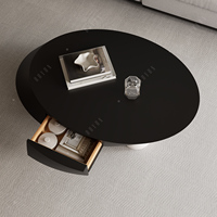 Ensemble de table basse ovale, design moderne, cadre avec tiroir mobile, nouveau modèle 2026, luxe léger, table de designer haut de gamme