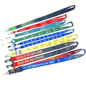 Custom <b>Polyester</b> <b>Lanyard</b> With Detachable Badge Reel for ID Badge Work Card Exhibition Silk Screen Print Neck Strap - Product Image 1