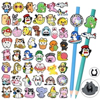 Ensemble de 50 crayons de couleur décoratifs pour enfants, best-seller transfrontalier, avec clip anti-perte détachable en caoutchouc souple PVC
