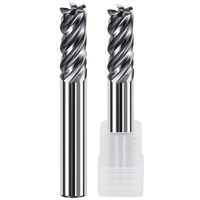Fraise en spirale à 4 cannelures en carbure de tungstène massif pour usinage CNC du métal et de l'acier