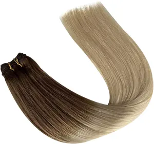 Wholesale Price Top Grade Machine Weft Hair Full Cuticle Virgin Human Hair Extensions Invisible Seamless weft sew in hair