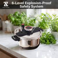 Casserole à pression ZHEN NENG en acier inoxydable 304, grande capacité 6L/8L, anti-explosion, écologique, ustensiles de cuisine de haute qualité