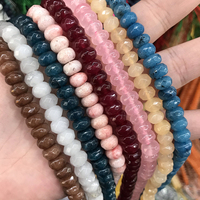 Perles de jade facettées en gros 5*8mm, perles de pierres précieuses rondelles, perles de pierres en forme de soucoupe pour le bricolage