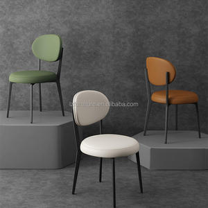 High Dense <b>Padded</b> Open Low Back Eco Vegan Leather Upholstered Luxury Modern Dining Room <b>Chairs</b> Adjustable Home Furniture - Product Image 3