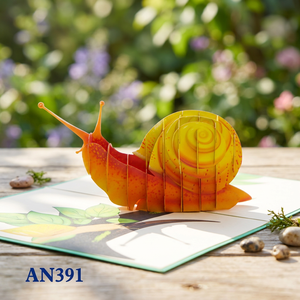 Carte pop-up 3D escargot en papier fait main, design personnalisé, style animalier, impression offset, cadeau promotionnel, artisanat vietnamien, vente chaude - Product Image 1