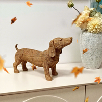 Exquises décorations de bureau en résine, style rotin tressé, représentant de petits animaux, faites à la main, d'inspiration antique