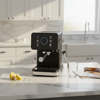 Machine à expresso à affichage numérique avec fonction café glacé, machine haute pression 20 bars pour latte, Americano, maison, bureau