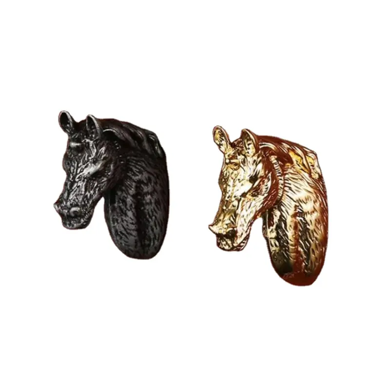 סוס ראש צורת ריהוט ידיות רטרו סגנון מגירת ידיות שחור אפור ידיות ארונות ומגירות Zic סגסוגת ארון מושך