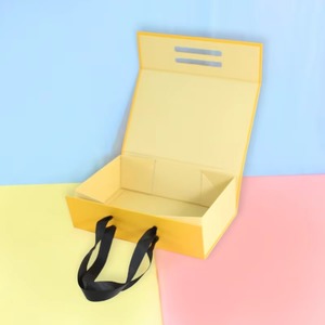 Custom Rigid Collapsible Packaging Magnetic <b>Gift</b> Box Large Folding Cardboard Black Luxury <b>Gift</b> Boxes With Handle Magnetic Lid - Product Image 4
