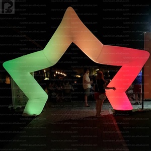 Arco inflable personalizado con luces RGB que cambian de color, modelo de estrella de cinco puntas para entrada a festivales/carnavales/fiestas/bodas/eventos - Product Image 1