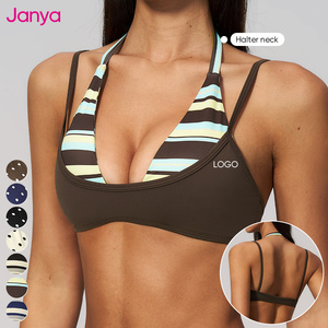 <span class=keywords><strong>Sujetador</strong></span> deportivo Janya sexy con espalda descubierta y cuello halter, bloques de color, 2 en 1, con espalda abierta, <span class=keywords><strong>almohadillas</strong></span> extraíbles, de secado rápido, para yoga y fitness para mujer - Product Image 1